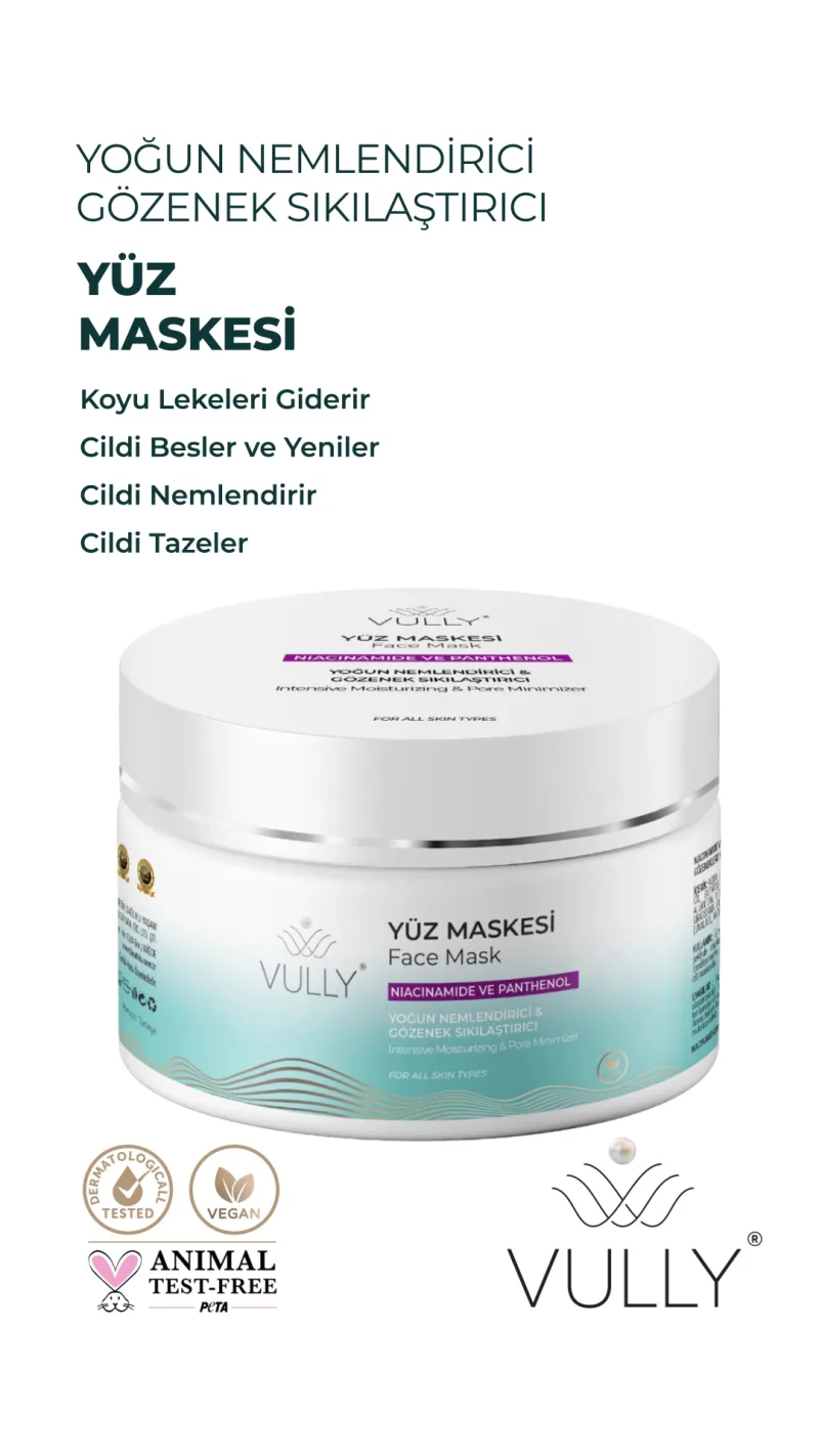 VULLY Arındırıcı Besleyici Aydınlatıcı Yüz Için Kil Maskesi 150 Ml (hyaluronıc Acıd - Avacado Oıl)