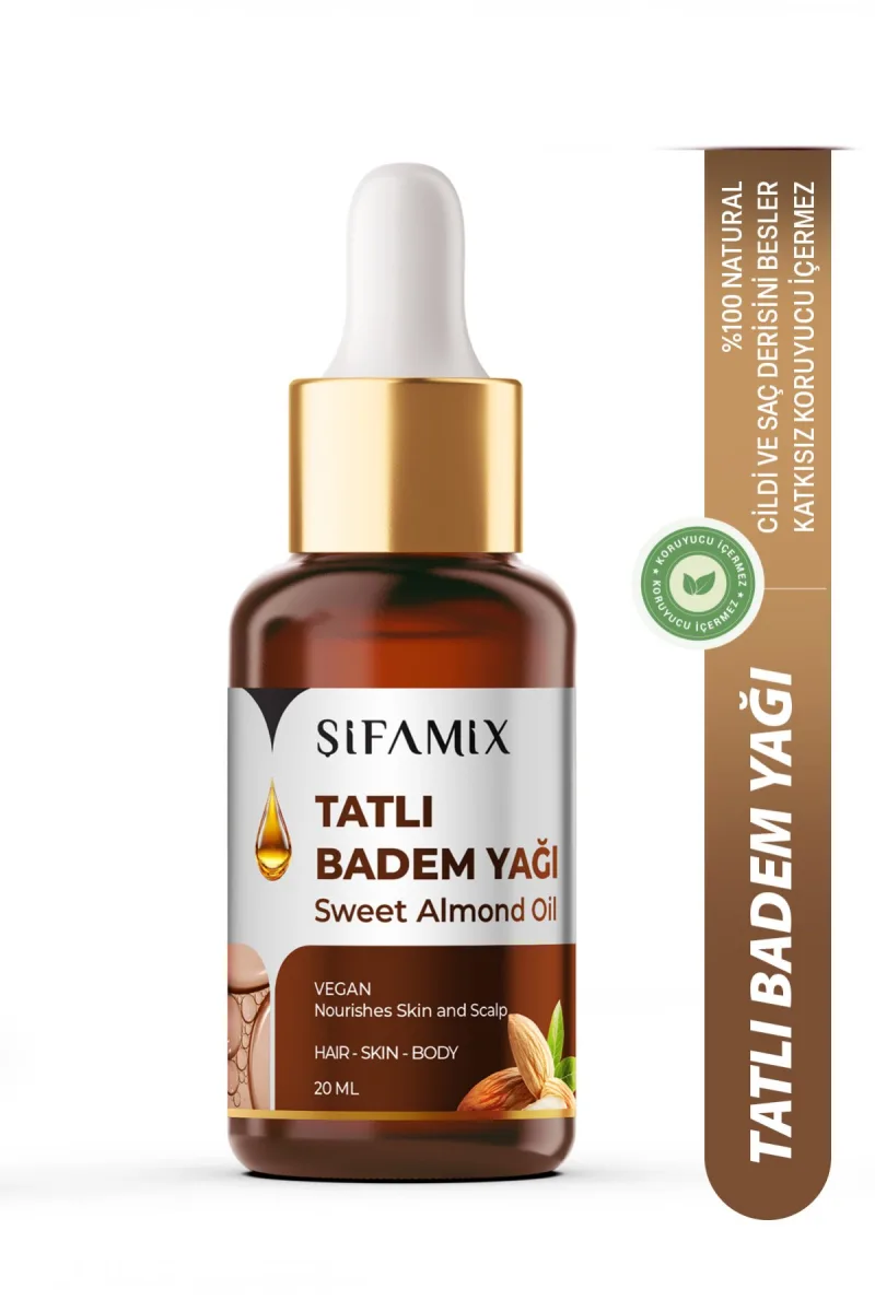 Tatlı Badem Yağı %100 Saf ve Doğal 20Ml