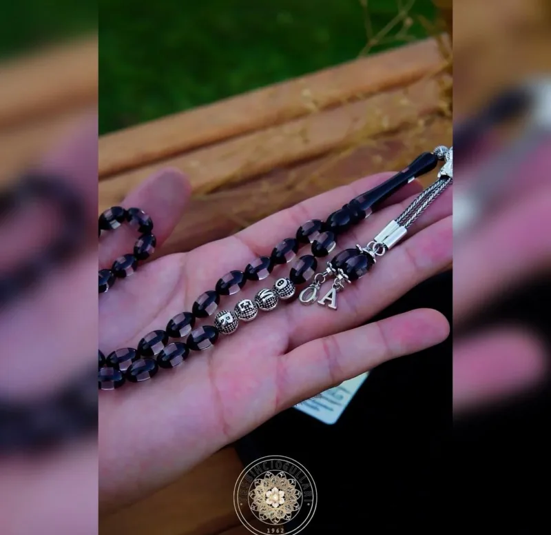 Sürmeli Sıkma Ateş Kehribar Tesbih