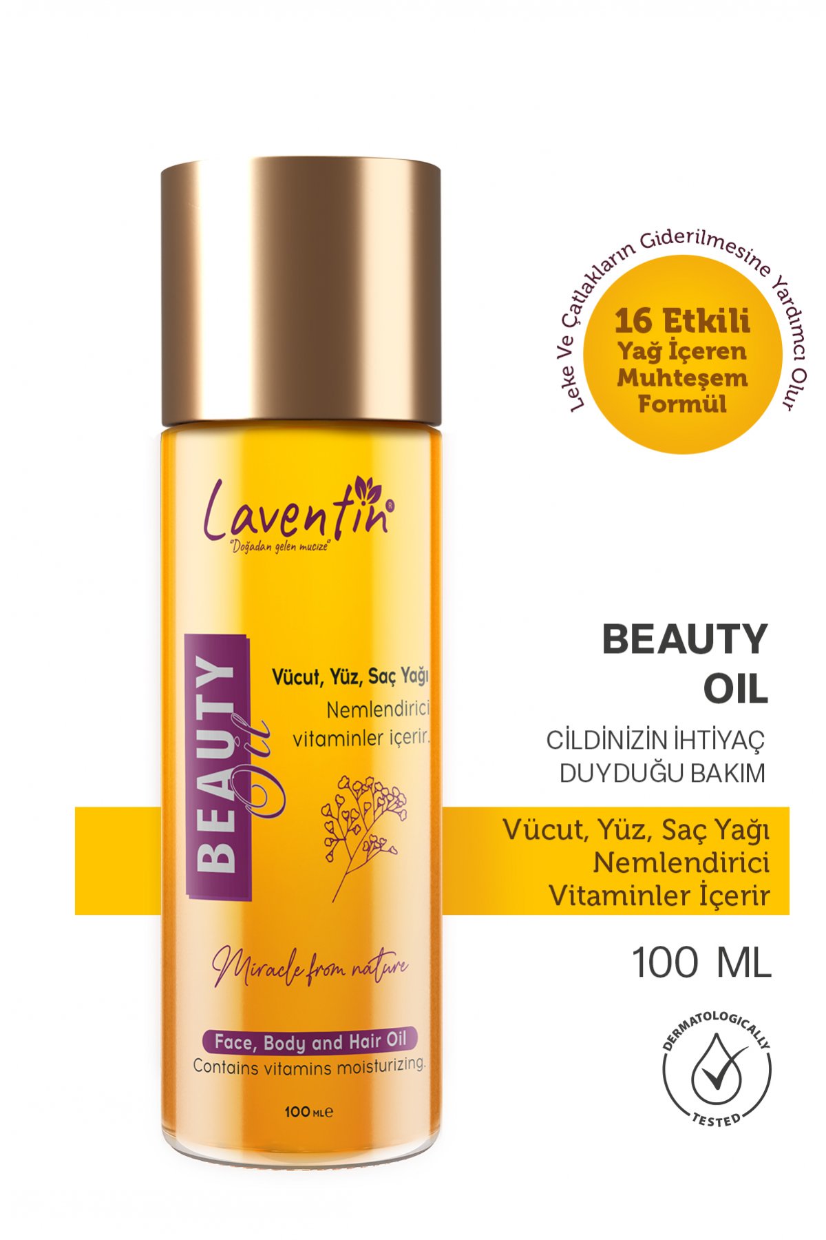 Leke Ve Çatlak Karşıtı Işıltı Verici Mucizevi Bakım Yağı 100ml (yüz-vücut-saç)