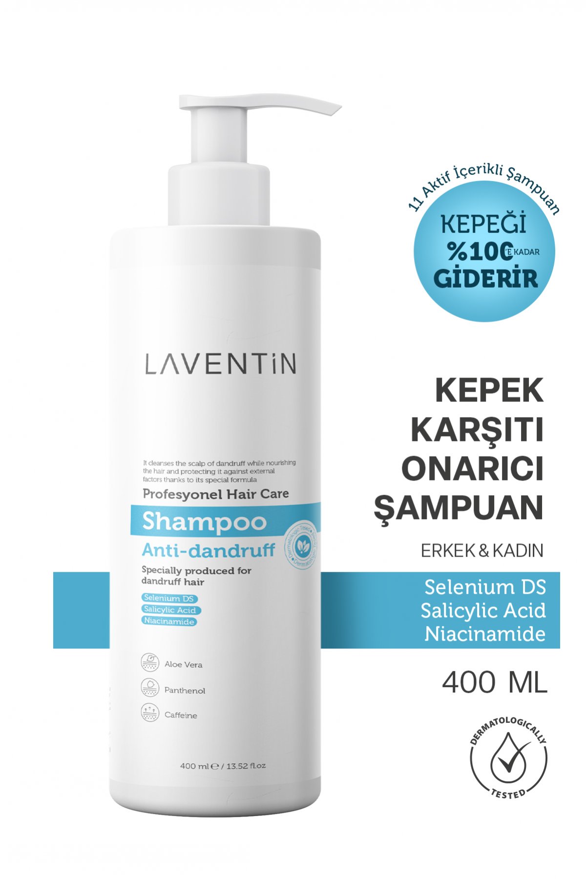 Kepek Kaşıntı Ve Eğzama Karşıtı 11 Aktifli Kepek Karşıtı Tuzsuz Şampuan 400 ml
