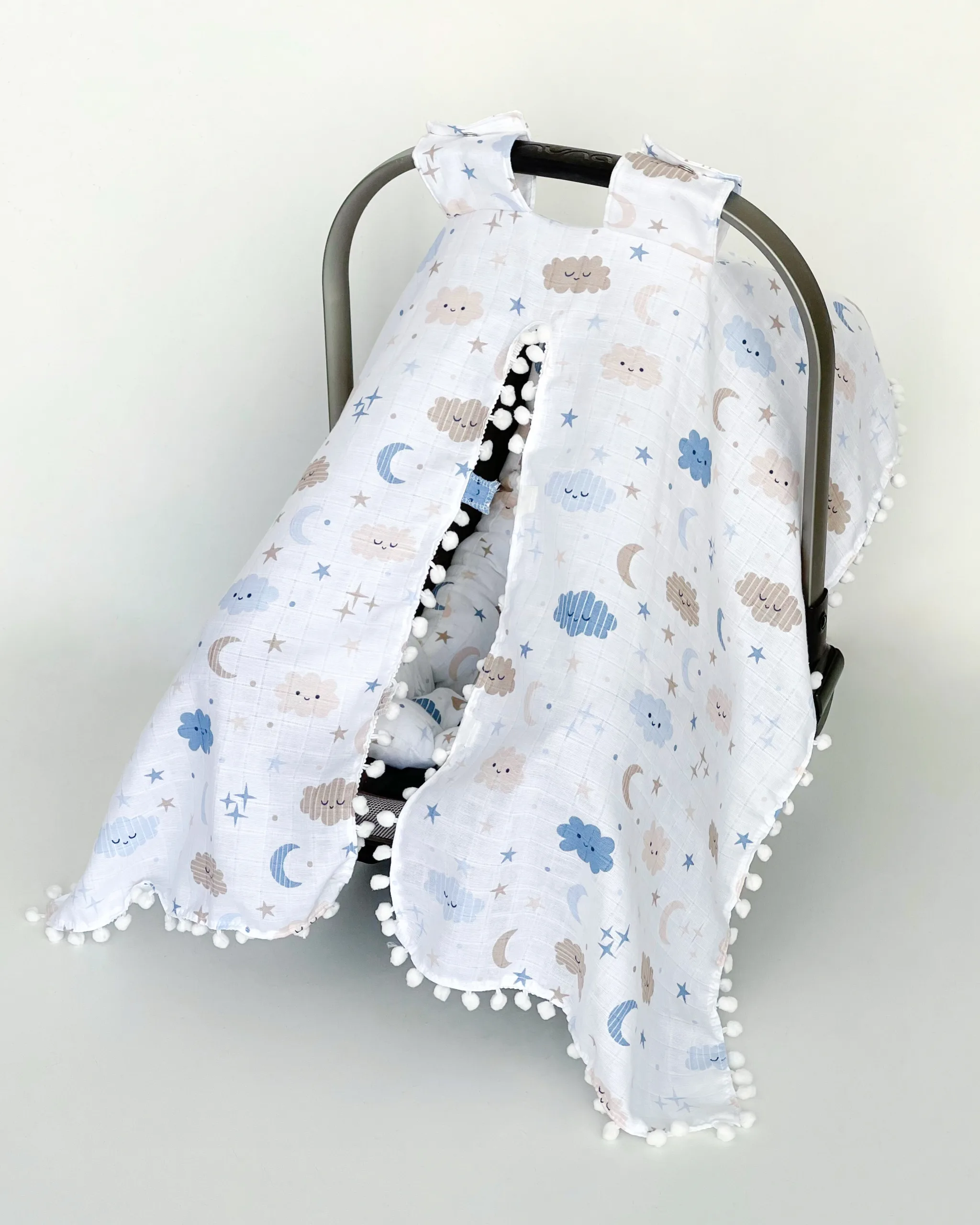 %100 Pamuk Muslin Kumaş Anakucağı Puset Örtüsü &amp; Minderi