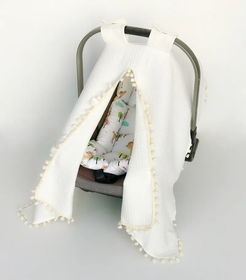 %100 Pamuk Muslin Kumaş Anakucağı Puset Örtüsü &amp; Minderi
